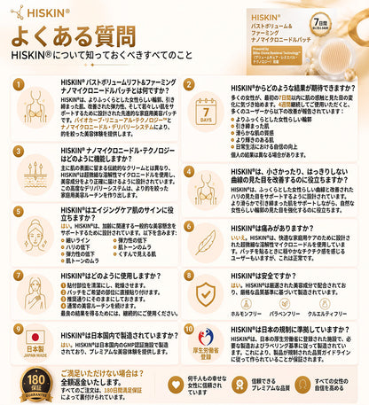 HISKIN®🏆 バストケア ナノマイクロニードルパッチ ふっくらボリューム感・ハリ・弾力をサポート ボルフィリン × エクソソーム × 銅ペプチド配合 先進の美容成分デリバリーテクノロジー採用